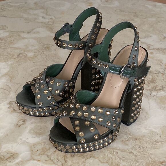 Aldo Britain Studded Platform Chunky Heel Strap Sandals - Picture 2 of 15